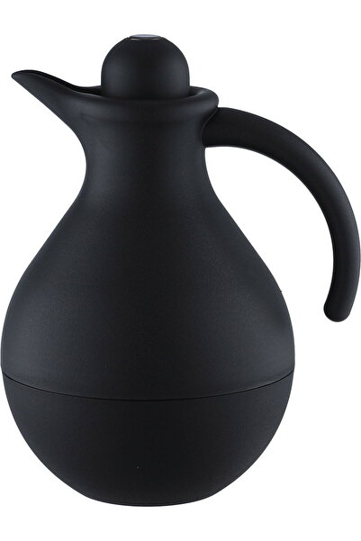 AZOZ MERCHLY Thermos, 1 Liter, Glass Interior, Push-Button Lid - Black