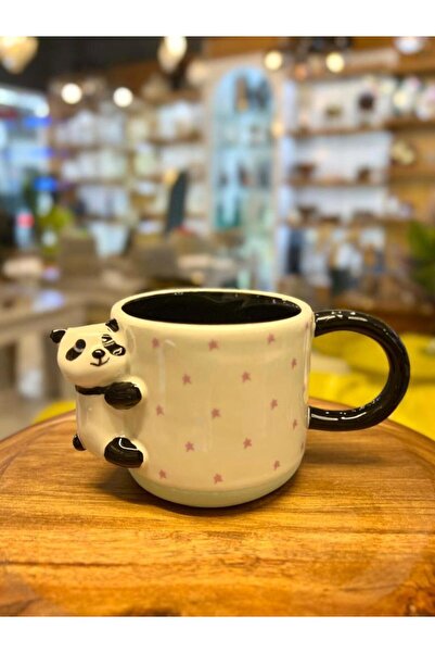 Kosova SİYAH PANDA DESEN KUPA 300ML