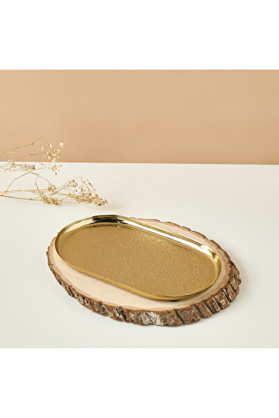 Lifestyle صينية بيضاوية مرتفعة ذات ملمس مميز - 25 × 16 سم