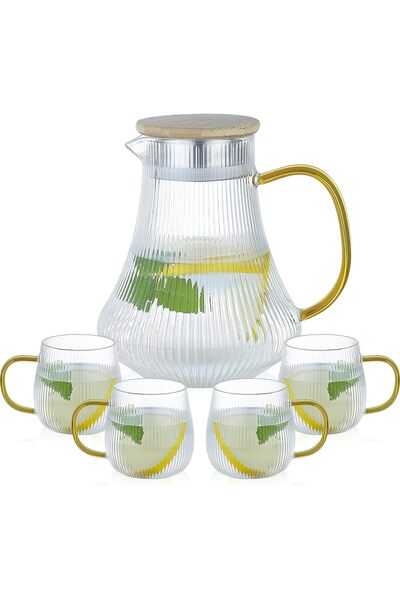 ORCHID 5PCS BEVERAGE SET STRIPES