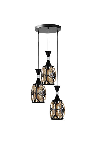 Humer نجف علاقي مودرن اسود E27*3