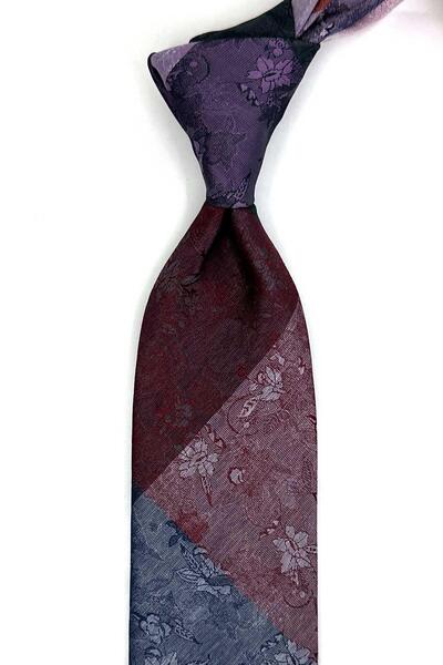 Kravatkolik Cravată clasică cu model floral multicolor în stil patchwork KK13388