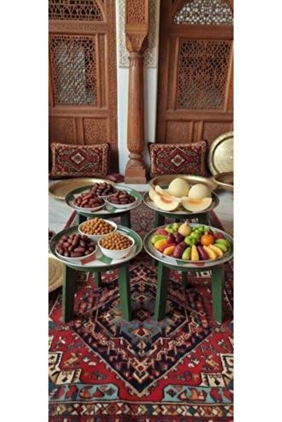 A.E Green clay plate with wooden base