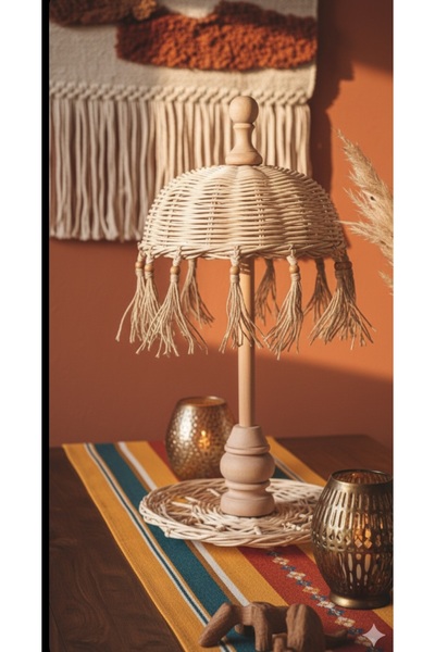 Ebruli Rattan Bambu Bali Şemsiyesi