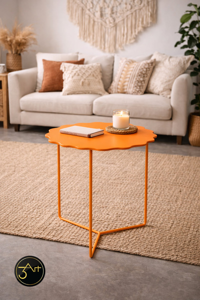 3art Metal Modern Dalga Formlu Yan Sehpa – Minimal Tasarım, Dekoratif Sehpa