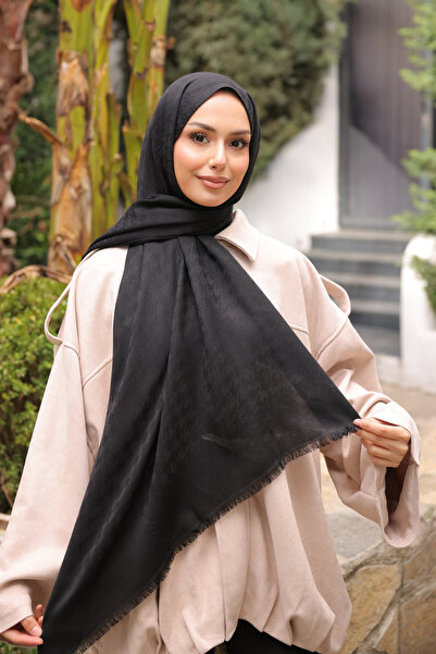 İmajButik Șal negru din bumbac İpekhan, jacquard