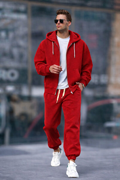 BayBayan Men's Hooded Zippered Sports and Casual Cardigan Set