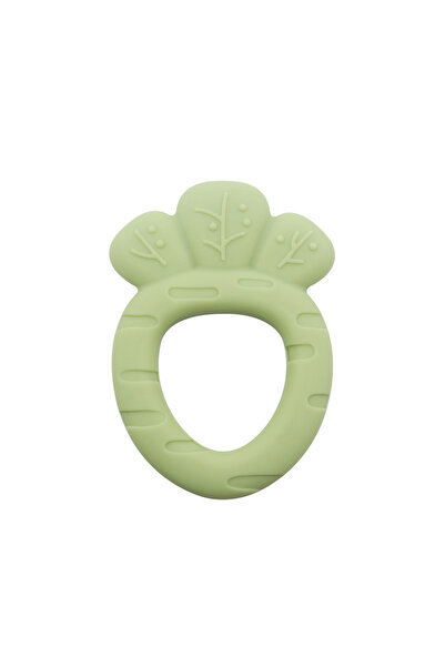 Zenva Inel de dentiție din silicon pentru bebeluși, jucărie, morcov, verde