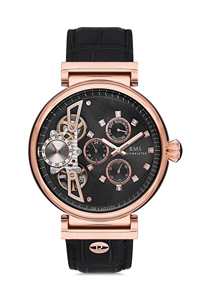 Romanson Siyah Deri Kordon Erkek Kol Saati L-RMS.1.AG1270.05