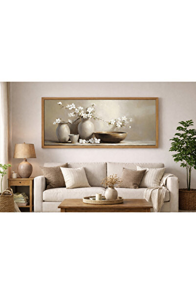 woodhomeworks Tek Parça Gerçek Ahşap Yatay Panorama Çerçeveli Tablo naturmont