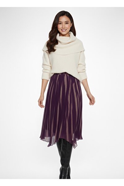 salome butik Women's Lined Chiffon Skirt with Elastic Waist