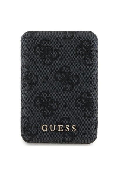 Guess Baterie externă 4G cu logo metalic, 5000mAh, încărcare rapidă 15W, neagră