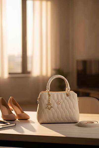 vynor atelier حقيبة يد نسائية أنيقة مبطنة ومزخرفة - حقيبة يد عملية بقسمين وحق...