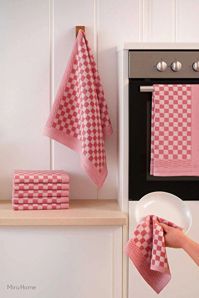 Mira Home 10 قطع من قماش تجفيف المطبخ منقوشة بنقشة الداما مقاس 50×70 سم باللو...