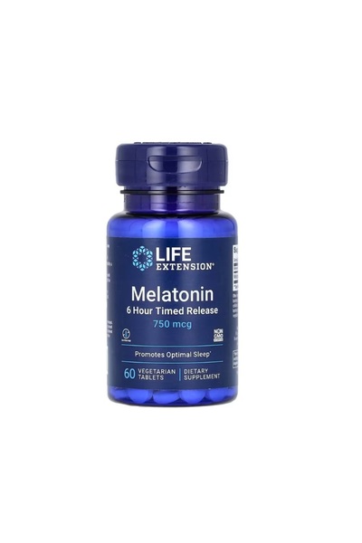 Life Extension Melatonină cu eliberare temporizată de 6 ore 750mcg 60 de comp...