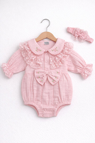 Kardeşler Bebe Muslin Bodysuit & Bodysuit with Lace Detail
