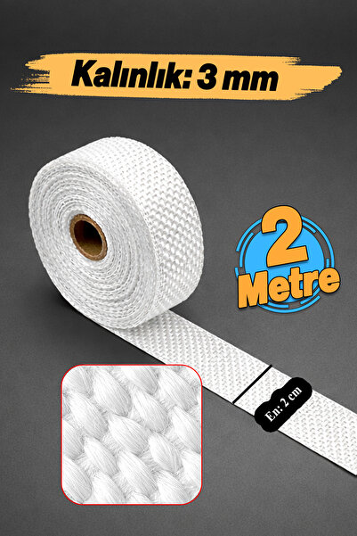 Badem10 Isı Yalıtım Yanmaz Bant (2 metre) En: 2 cm Kalınlık: 3 mm Cam Elyaf E...