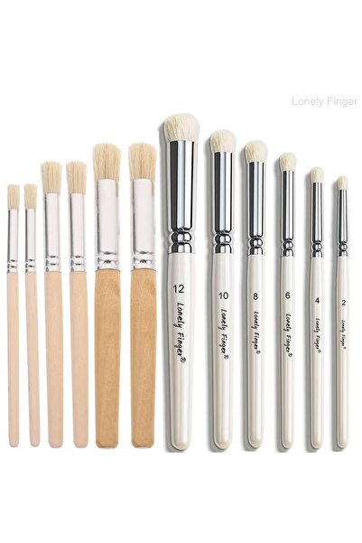 Choice7 مجموعة فرش طلاء مصغرة من الصوف الأبيض 6Hog6، فرش طلاء دقيقة للأكريليك...