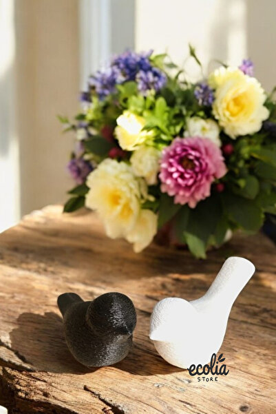 ecolia store İkili Minimalist Kuş Biblo Seti - Modern Ev ve Ofis Dekoratif Ob...