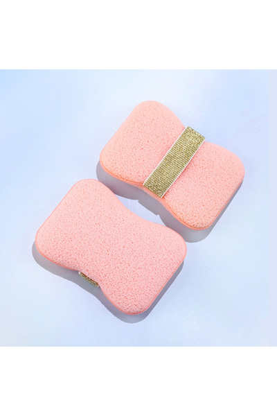 Choice1 كيس صابون إسفنجي وردي (فتحة كبيرة) 1/4 قطعة، منظف للجسم، رغوي، مقشر ل...