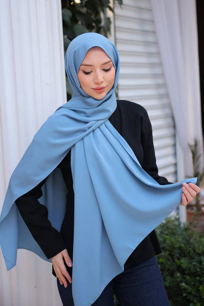 İmajButik Ice Blue Five Medina Silk Shawl