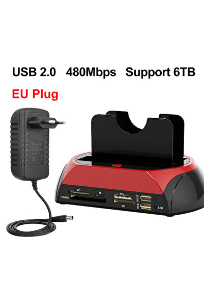 choice2 EU Plug USB 2.0 10 IN 1 IDE SATA USB3.0 Dual Bay External Hard Disk D...