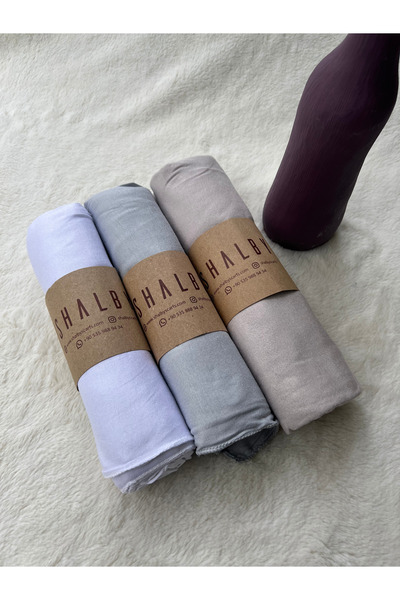 shalby Hijab Combed Cotton Shawl (Set of 3) Jersey Fabric