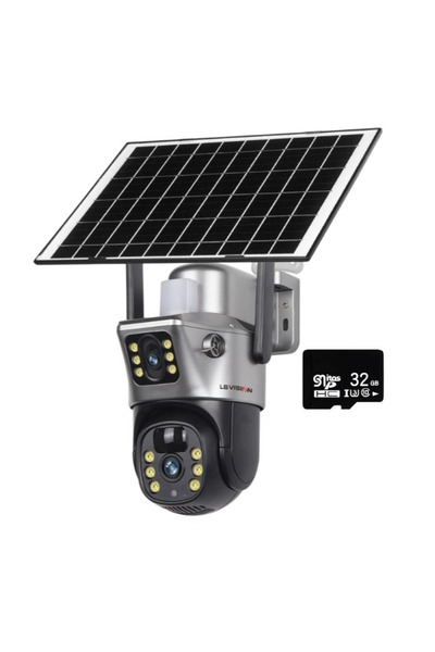 OEM LS VISION Surveillance Camera with Solar Panel 4G, PTZ, 32GB microSD Card...
