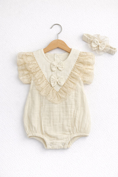 Kardeşler Bebe Muslin Bodysuit & Bodysuit with Bow Detail