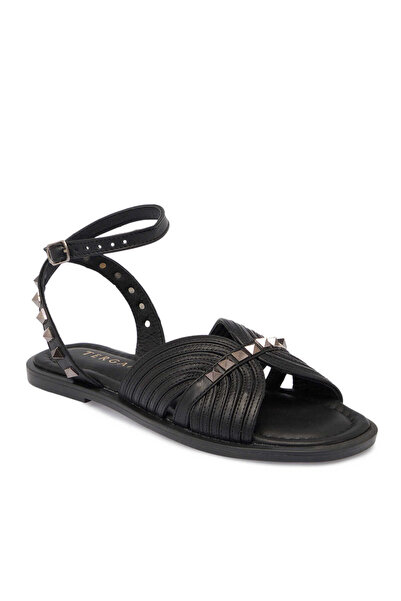 Tergan Siyah Hakiki Deri Kadın Sandalet - K25Y1SN67783-A23