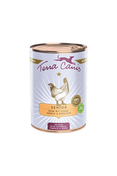 Terra Canis طعام رطب للكلاب الكبيرة في السن بنكهة الدجاج مع الخيار واليقطين و...