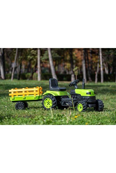 FeyzaDesign Çocuklar İçin Pedallı Römorklu Römorklu Traktör Eğlenceli ve Güve...