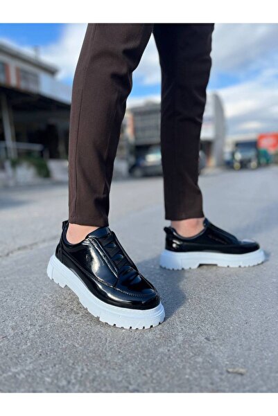 Mhoda Shoes حذاء رياضي كاجوال للرجال من الجلد المطاطي RLX-703 RBT - أسود