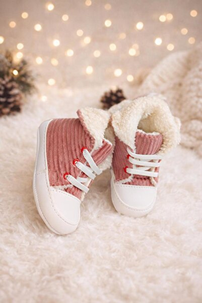 Luna İçi Kürklü Bağcıklı Bebek Ayakkabısı