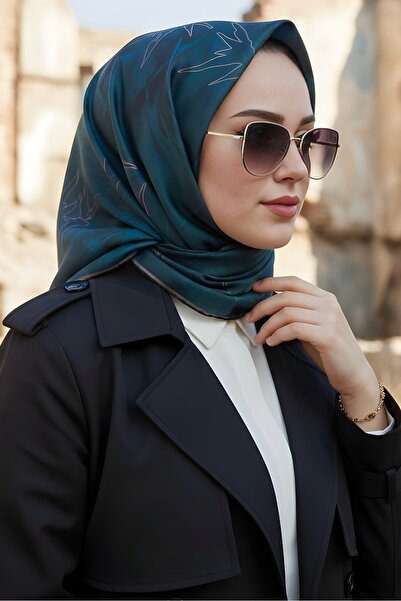 İmajButik Eșarfă din bumbac digital moale verde smarald