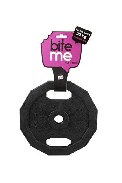 Ebi Bite Me 'For the Gainz' Barbell Dog Toy - BLACK/22X22X1.7CM