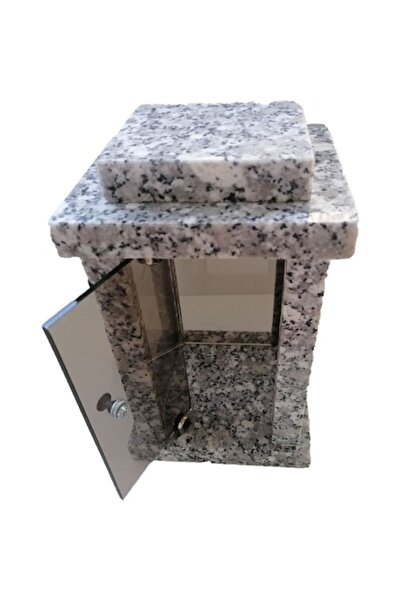 OEM Felinar din granit Silver, 13 x 14 x 23 cm