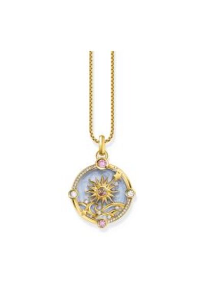 Thomas Sabo PE 960-471-1 Gold-plated chain pendant blue enamel