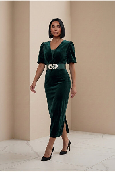 ALFUDO Moda Collection Rochie de seară cu mâneci bufante voluminoase