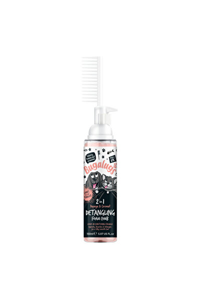 Bugalugs 2in1 Papaya & Coconut Detangling Foam Comb for Dogs - 150ML