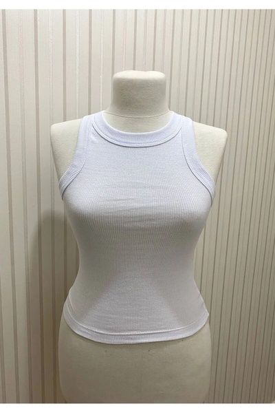 Petek Collection Corded Fabric Short Sleeve Crop Blouse (Length 45 cm)