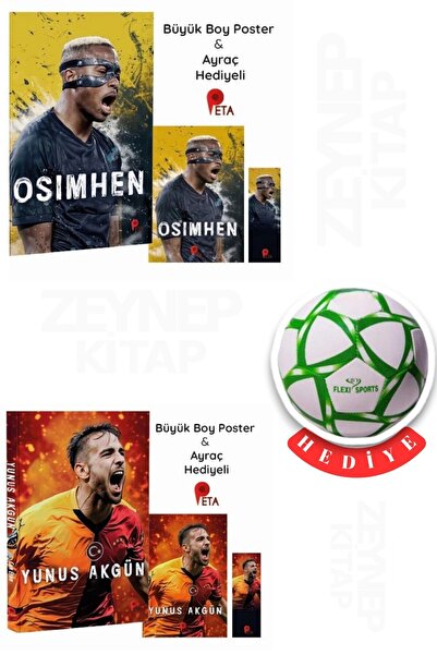 peta kitap Victor Osimhen-Yunus Akgün -peta (Poster-Kart-Biblo ve Futbol Topu...