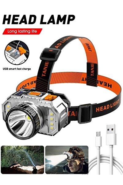 FAVBOX 800 Lümen Şarj Göstergeli Cob Led Usb'li Şarjlı Kafa Lambası