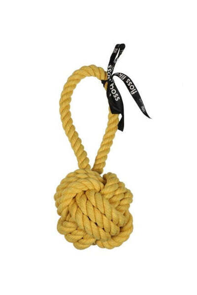 Ebi Bite Me 'Are You Knots' Ball with Loop - YELLOW/28CM