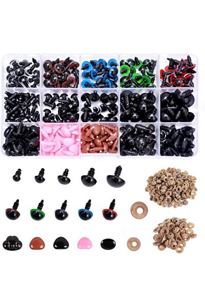 Arabest 570 pieces of plastic safety eyes and nose with washers,crochet toys,...
