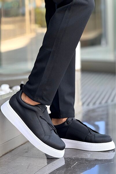 Zerenyus ZRC2603 - Ανδρικά παπούτσια Premium İpekyol Elastic Style Μαύρο Λευκό