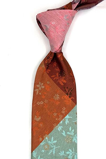 Kravatkolik Floral Pattern Multi Color Patchwork Classic Tie Kk13384