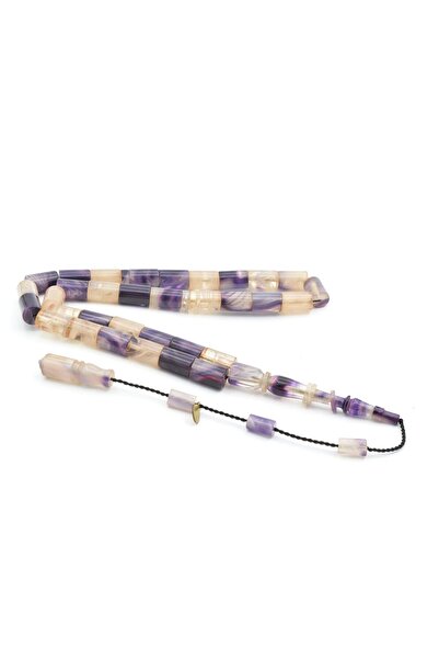 Murty99 سبحة خرز من العنبر الأرجواني البيج بتصميم مميز موقعة بتوقيع هاكان توران