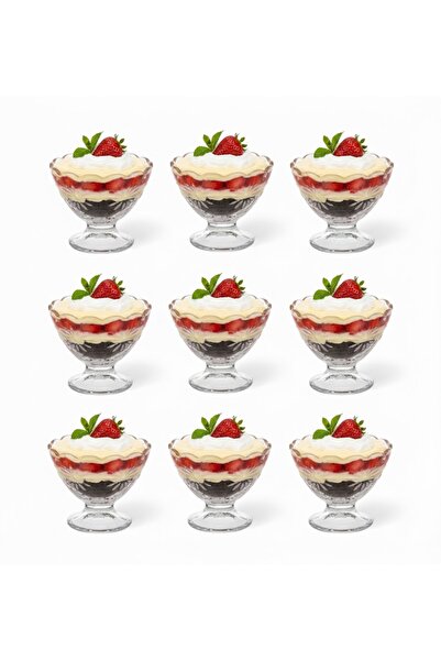 mawfoor طقم وعاء حلويات رمضانية مزخرف مع قاعدة كاسات آيس كريم / مهلبية / تقدي...