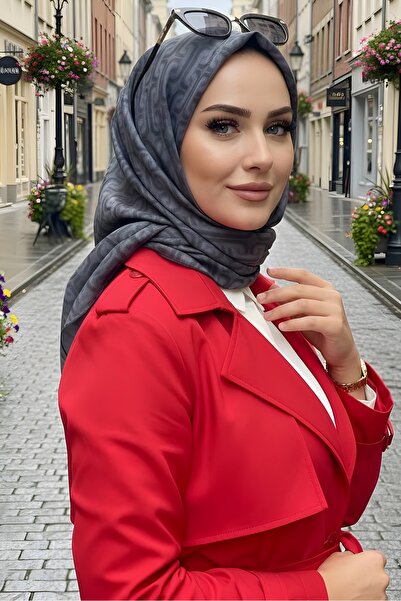 İmajButik Gray Soft Digital Cotton Scarf